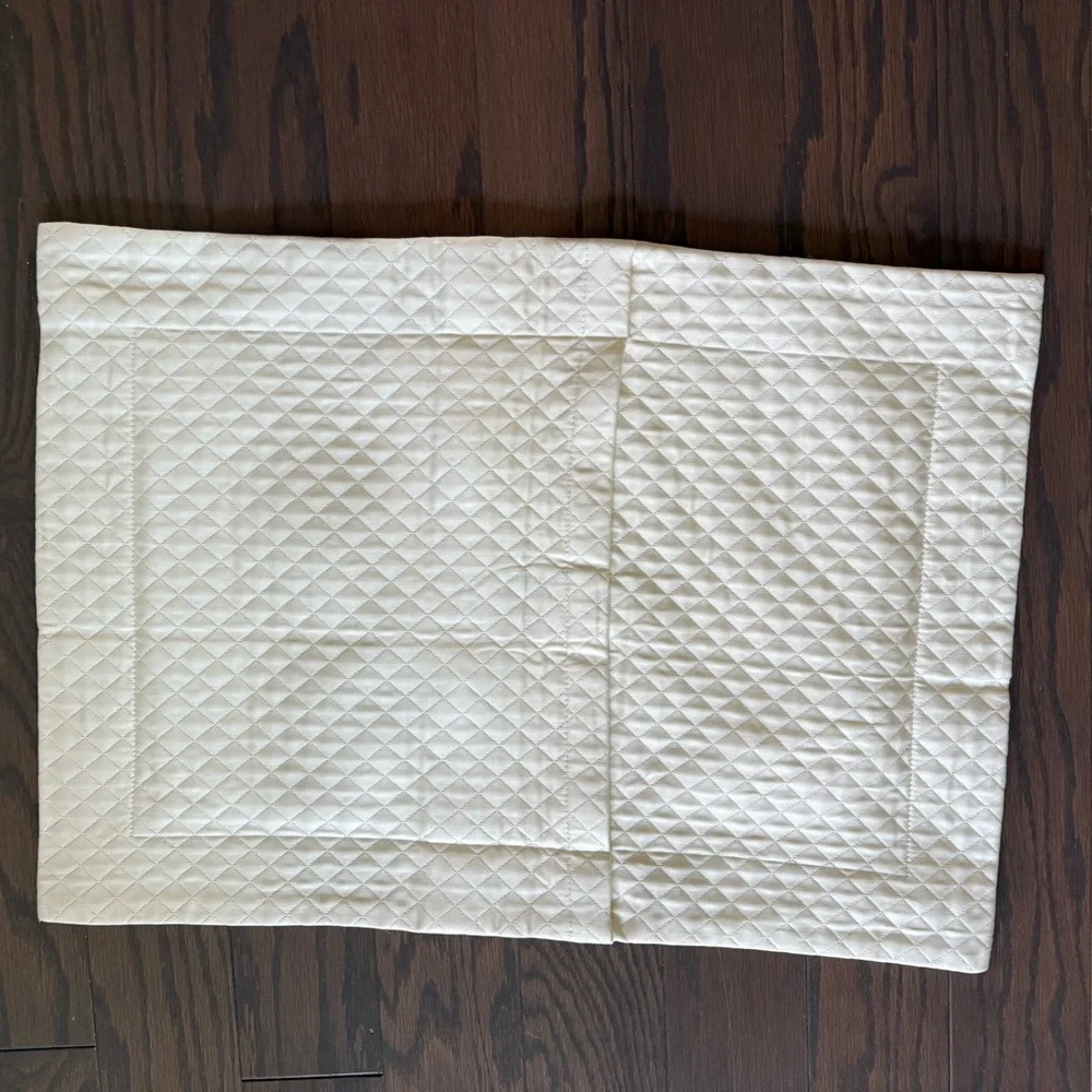 New! Restoration Hardware Diamond Cotton Ivory Boudoir Sham
